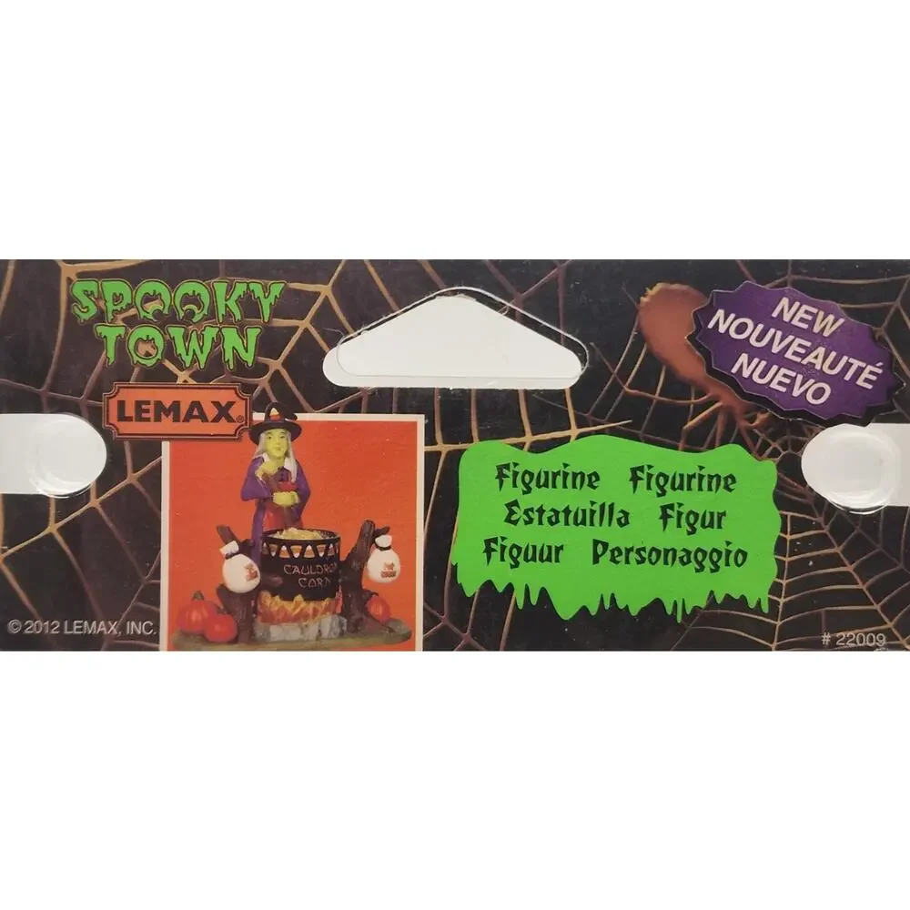 CAULDRON CORN LEMAX SPOOKY TOWN Village Halloween WITCH Figurine RARE 2012